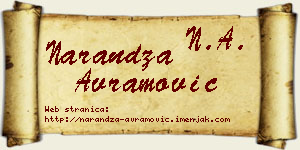 Narandža Avramović vizit kartica